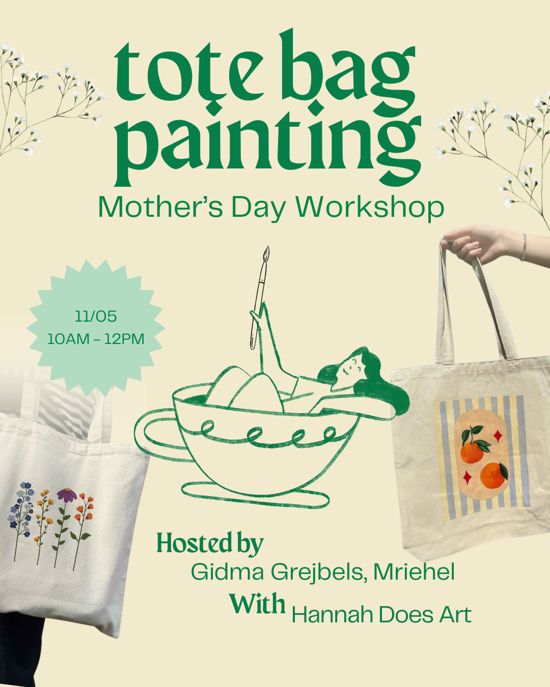 Mother's Day Tote Bag Workshop